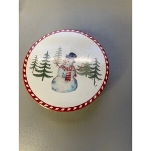 Christmas Snowman‎ Coasters Set of 4 Holiday Winter Trees Red Border